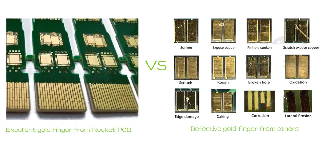 Rocket PCB gold plated holes fingers for import